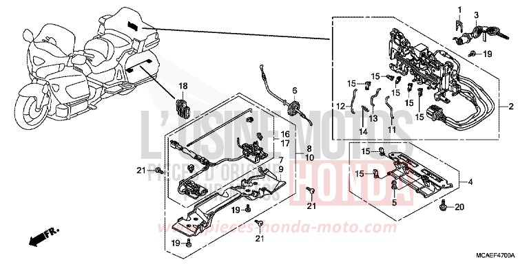 UNITE D' OUVERTURE de Gold Wing MAT ALTAIR SILVER METALLIC (NHB38) de 2016